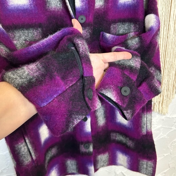 IRO Paris Harwel Plaid Shirt Jacket - Oversized wool blend - Picture 7 of 14